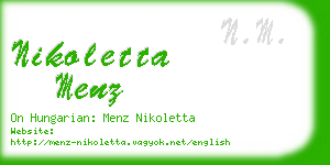 nikoletta menz business card